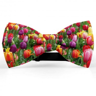Papion personalizat, model flori lalele, gradina